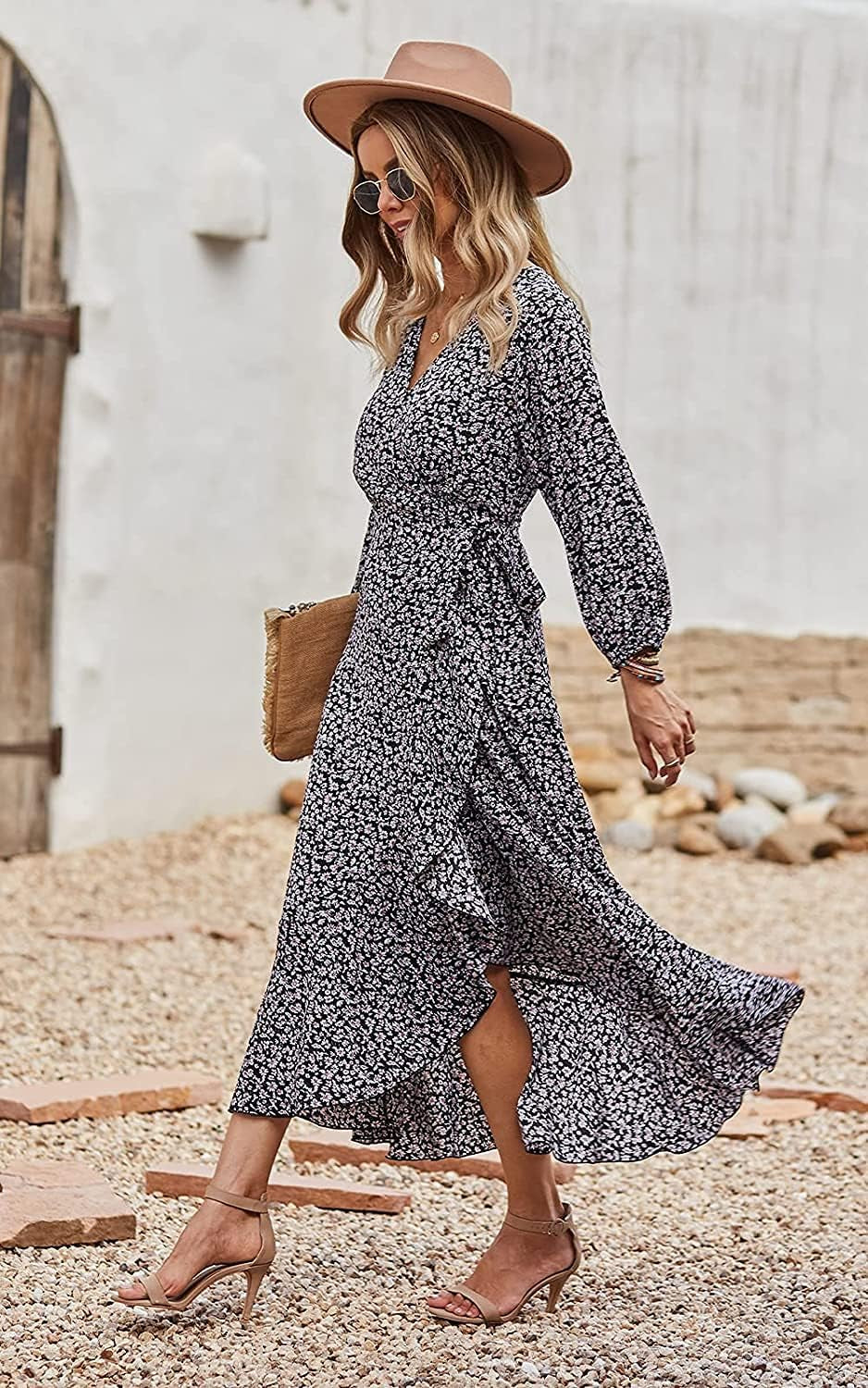 Women's Vintage Maxi Dress High Split