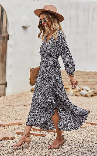 Women's Vintage Maxi Dress High Split