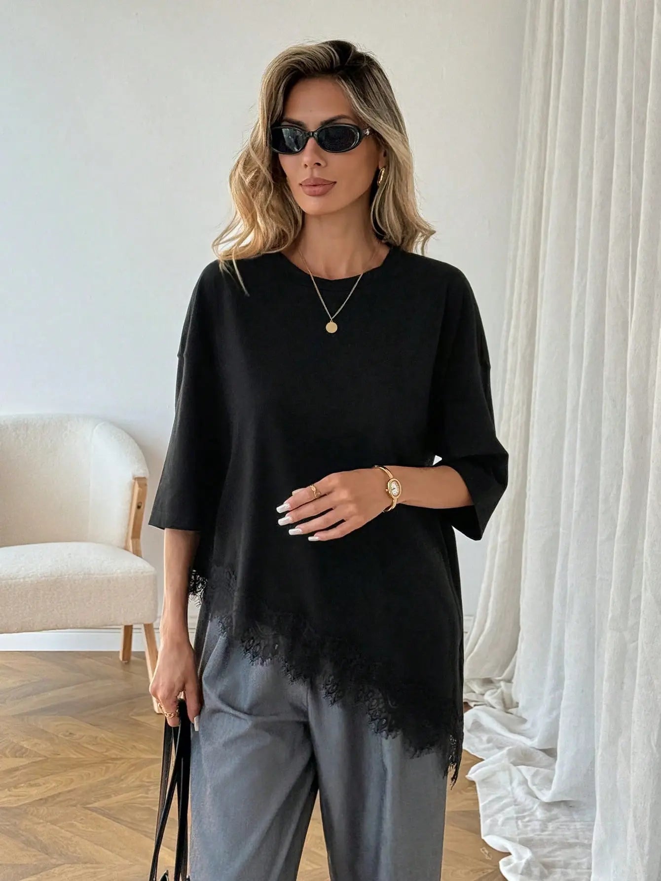 Women's Chic Light Fabric Tunic Tee 