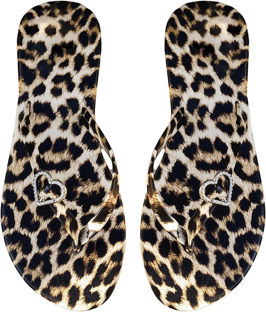 Women's Leopard Print Flip Flop Sandals Cheetah Decor 