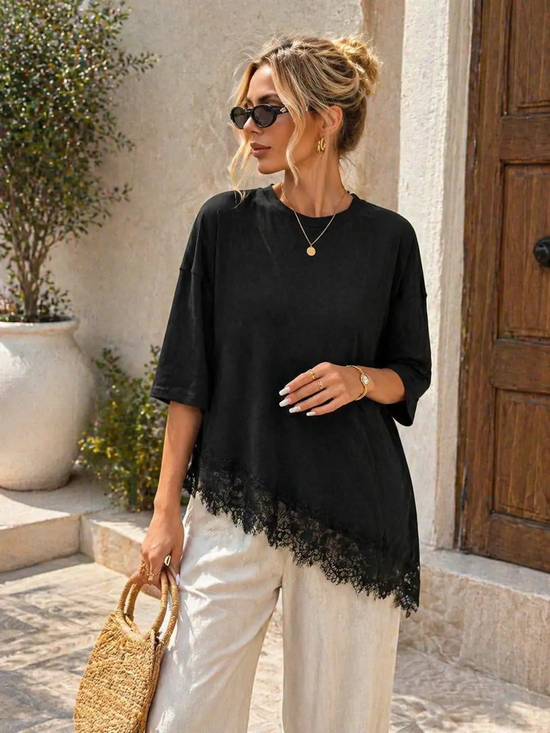 Women's Chic Light Fabric Tunic Tee 