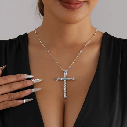 Elegant Women's Vintage Turquoise Pendant Necklace 