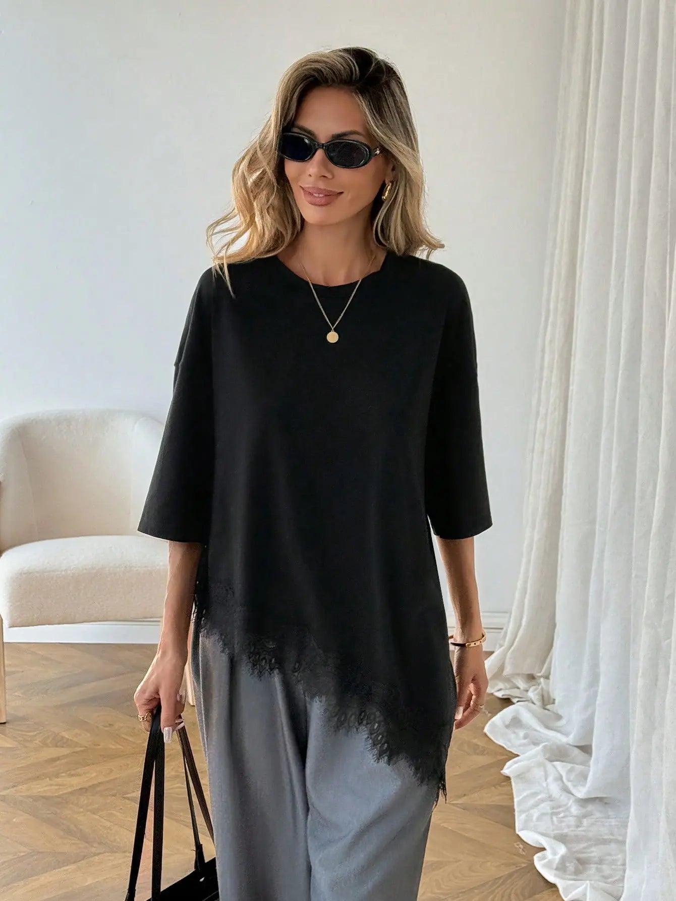 Women's Chic Light Fabric Tunic Tee 